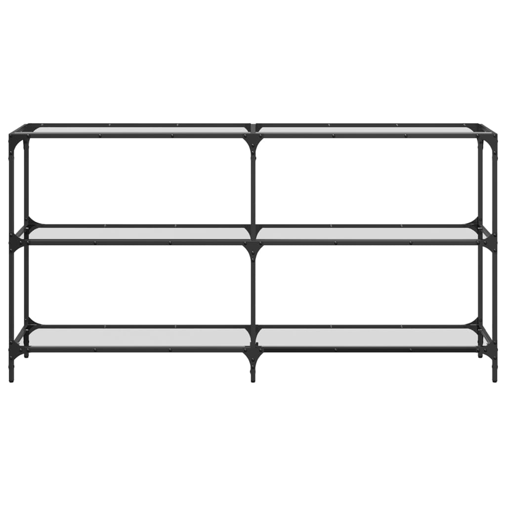 Konsolbord med transparent glasskiva 158,5x30x81 cm stål