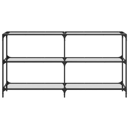 Konsolbord med transparent glasskiva 158,5x30x81 cm stål