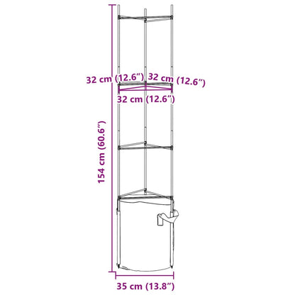 Tomatburar med växtpåsar 4 st 154 cm stål och PP