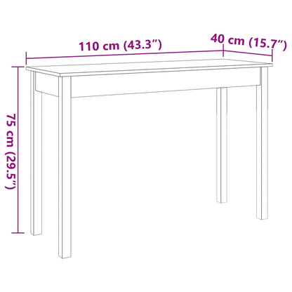 Konsolbord vaxbrun 110x40x75 cm massiv furu