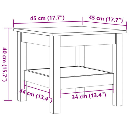 Soffbord vaxbrun 45x45x40 cm massiv furu