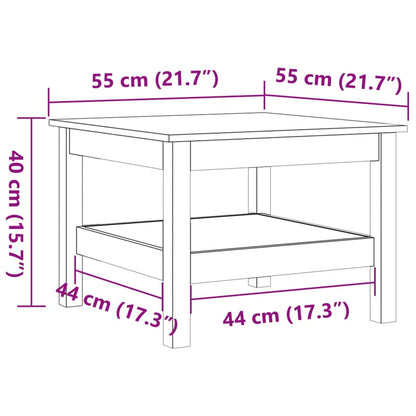 Soffbord vaxbrun 55x55x40 cm massiv furu