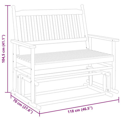 Gungbänk svart 118x70x104,5 cm massivt poppelträ