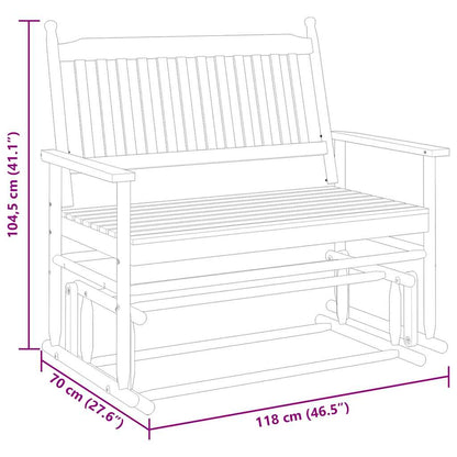 Gungbänk brun 118x70x104,5 cm massivt poppelträ