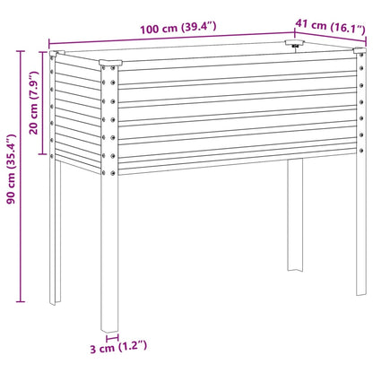 Trädgårdskruka grön 100x41x90 cm stål