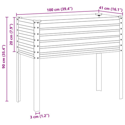 Odlingslåda brun 100x41x90 cm stål