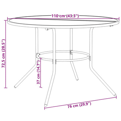 Trädgårdsbord rund antracit Ø110x72,5 cm pulverlackerat stål