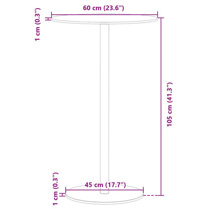 Trädgårdsbord rund svart Ø60x105 cm stål