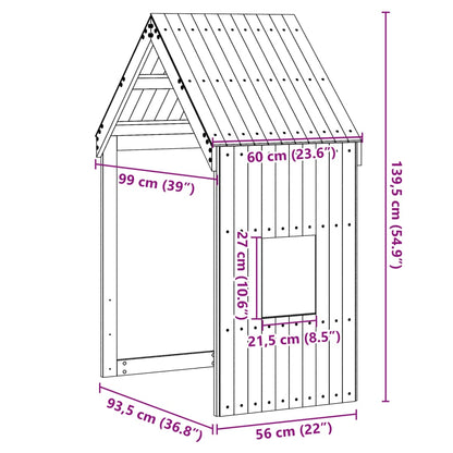 Tak till barnsäng vit 60x99x139,5 cm massiv furu