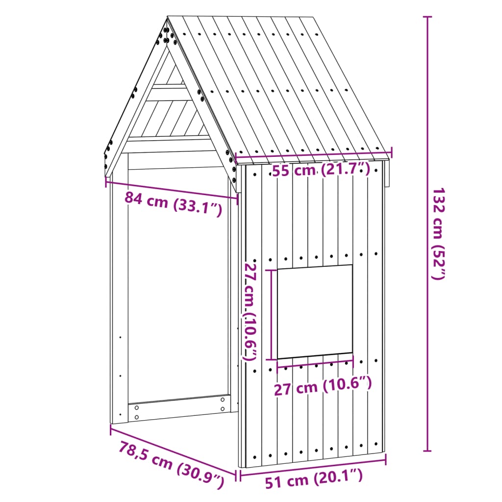 Tak till barnsäng 55x84x132 cm massiv furu