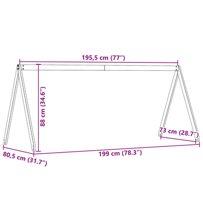 Tak till barnsäng vit 199x80,5x88 cm massiv furu