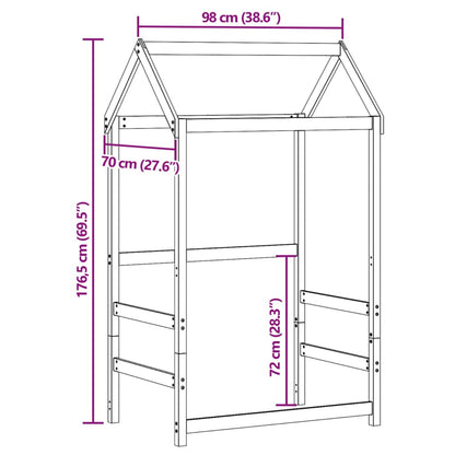 Tak till barnsäng 98x70x176,5 cm massiv furu