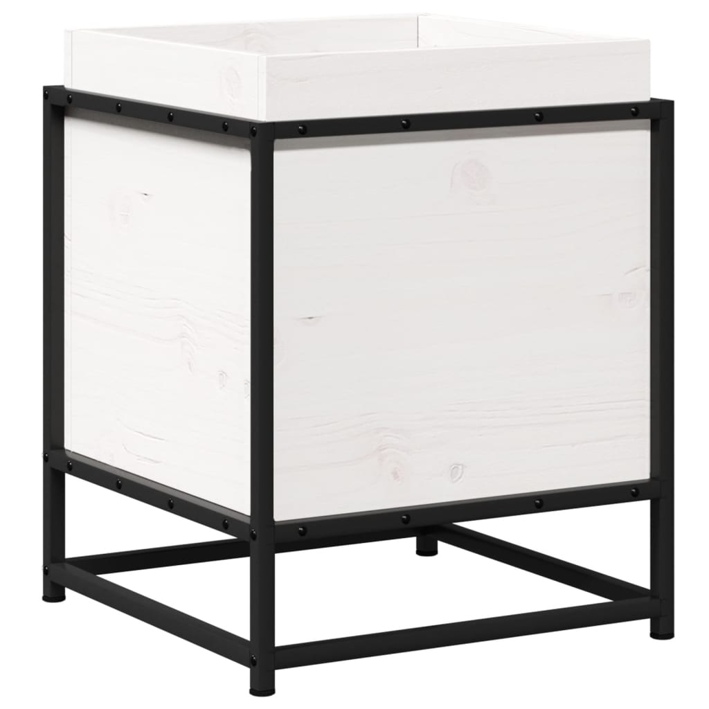 Odlingslådor vit 40x40x40 cm massiv furu