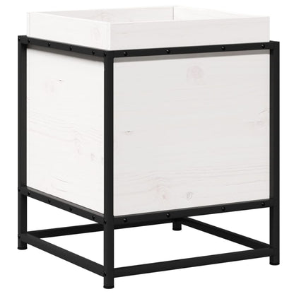 Odlingslådor vit 40x40x40 cm massiv furu