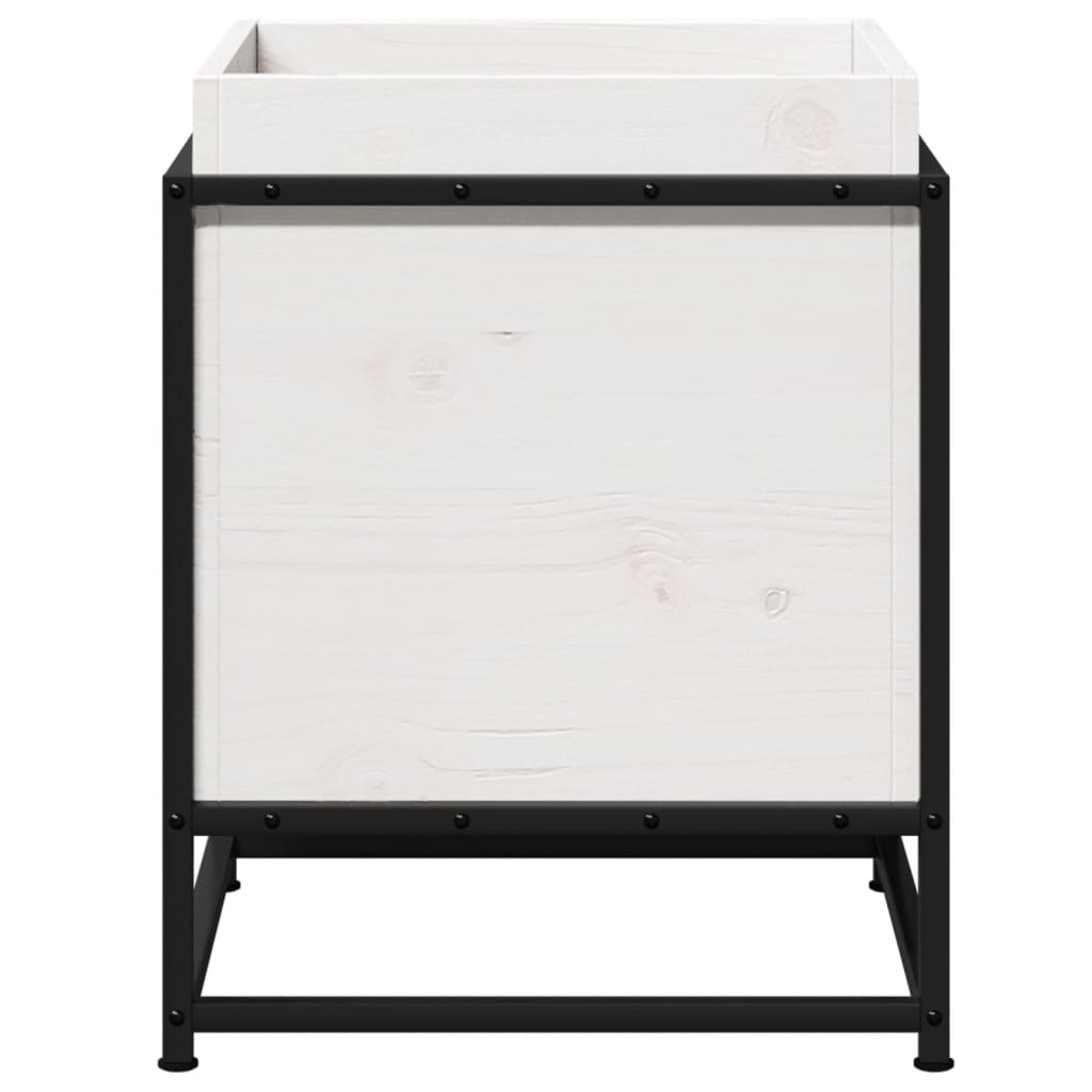 Odlingslådor vit 40x40x40 cm massiv furu