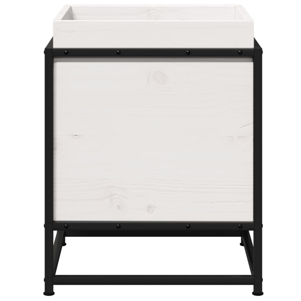 Odlingslådor vit 40x40x40 cm massiv furu