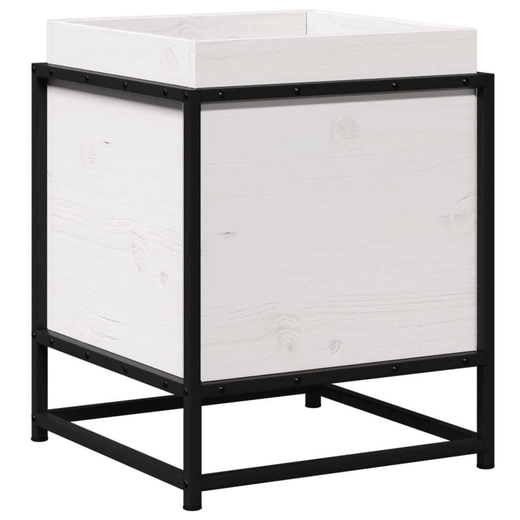 Odlingslådor vit 40x40x40 cm massiv furu