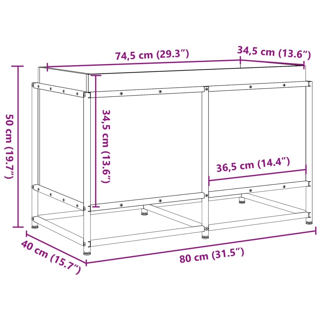 Odlingslåda vaxbrun 80x40x50 cm massiv furu