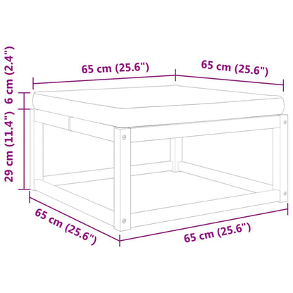 Fotpall för trädgården 65x65x29 cm massivt akaciaträ