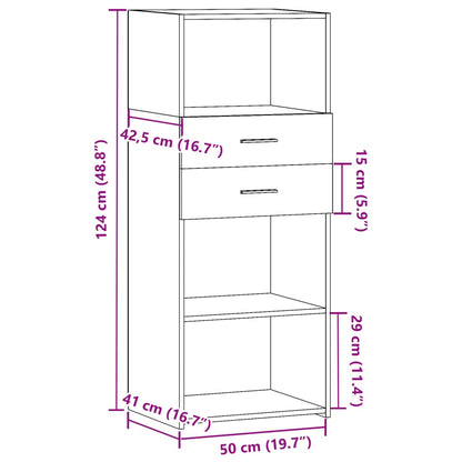 Högskåp vit 50x42,5x124 cm konstruerat trä