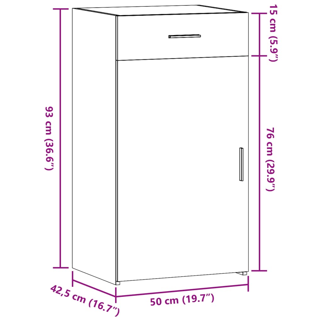 Skänk vit 50x42,5x93 cm konstruerat trä