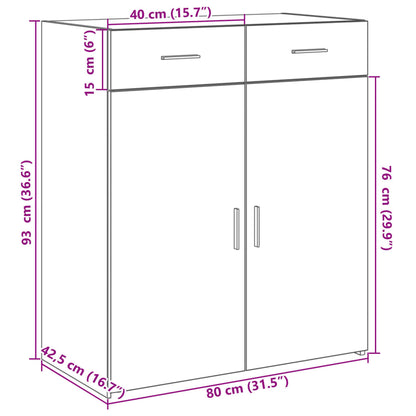 Skänk vit 80x42,5x93 cm konstruerat trä