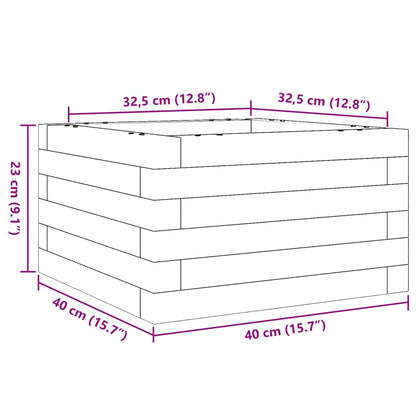 Odlingslåda vit 40x40x23 cm massiv furu