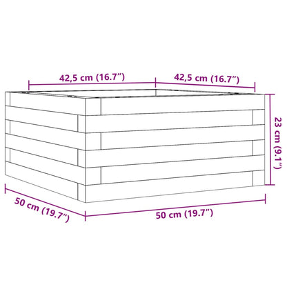 Odlingslåda 50x50x23 cm vit massiv furu