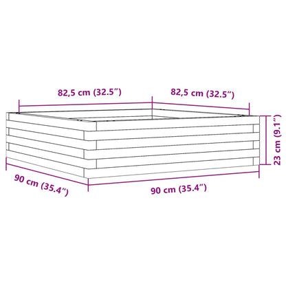 Odlingslåda 90x90x23 cm massiv furu