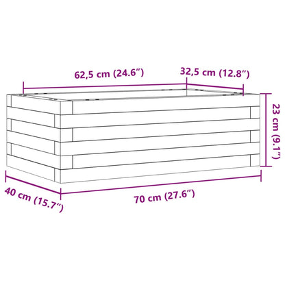 Odlingslådor vit 70x40x23 cm massiv furu