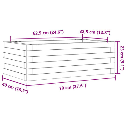 Odlingslåda vaxbrun 70x40x23 cm massiv furu