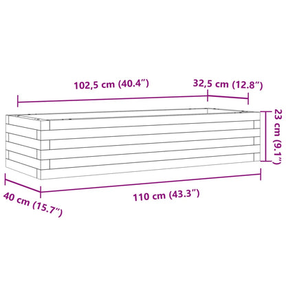 Odlingslåda vaxbrun 110x40x23 cm massiv furu