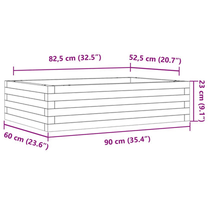 Odlingslåda 90x60x23 cm massivt furuträ