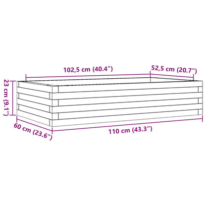 Odlingslåda 110x60x23 cm massivt furuträ