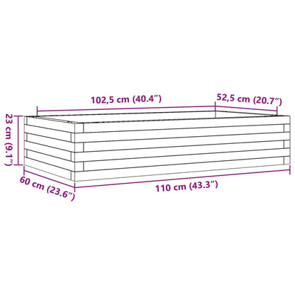 Odlingslåda vit 110x60x23 cm massiv furu