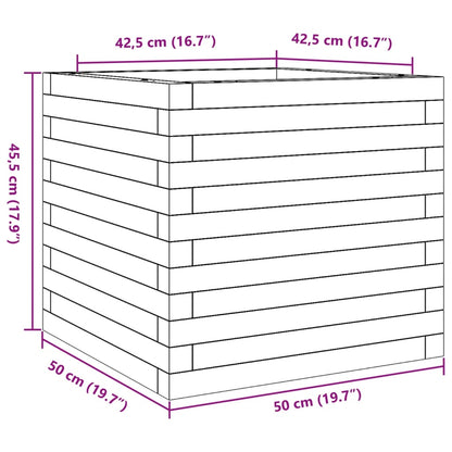 Odlingslåda vaxbrun 50x50x45,5 cm massiv furu