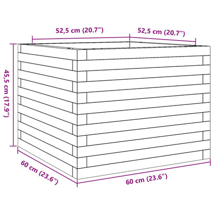 Odlingslåda vit 60x60x45,5 cm massiv furu