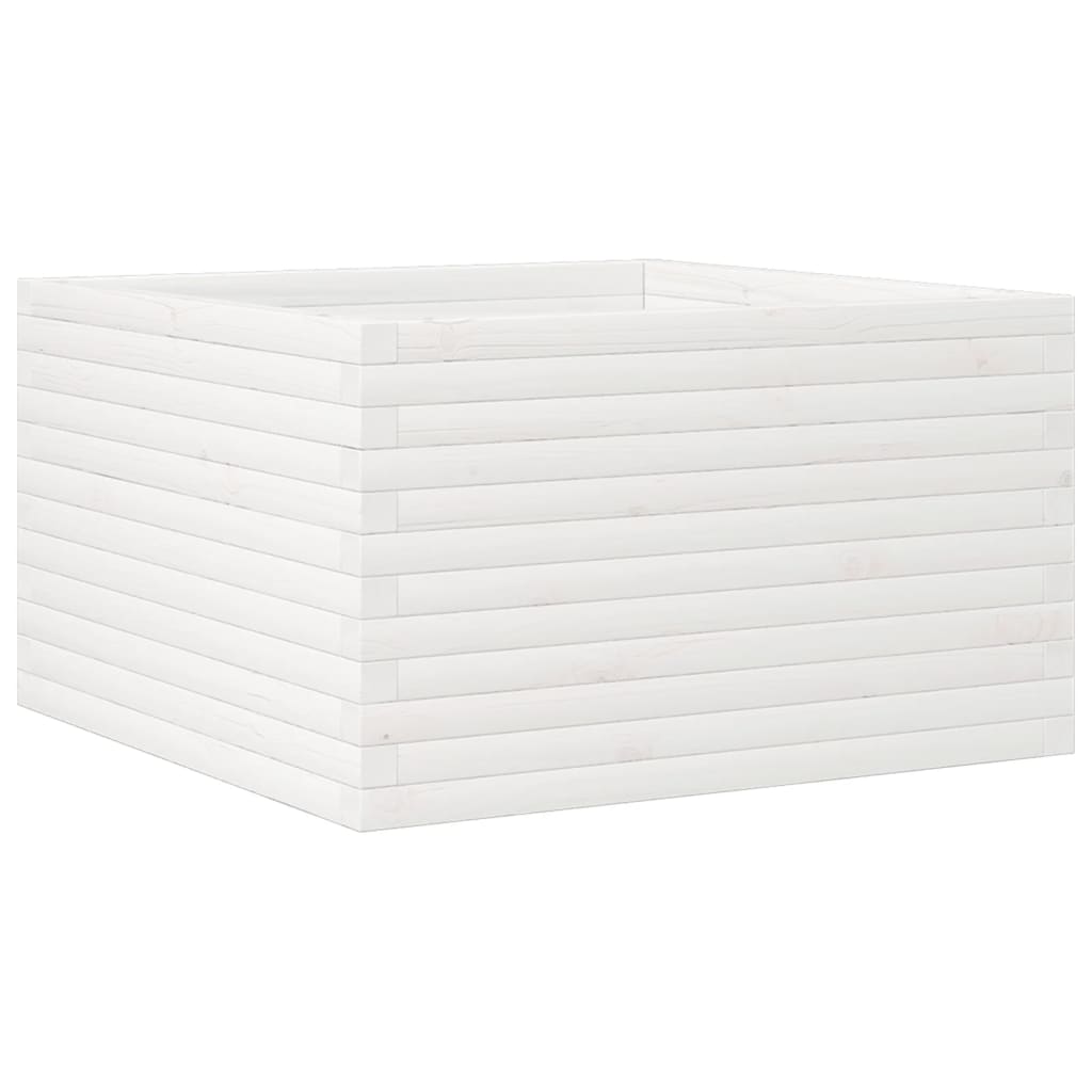 Odlingslåda vit 80x80x45,5 cm massiv furu