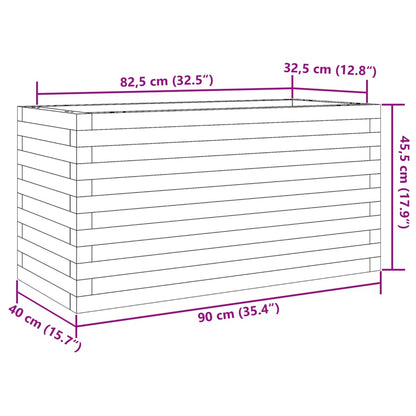 Odlingslåda vit 90x40x45,5 cm massiv furu