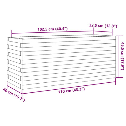 Odlingslåda 110x40x45,5 cm massivt furuträ