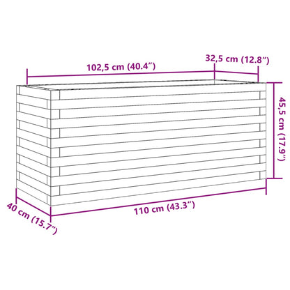 Odlingslåda vaxbrun 110x40x45,5 cm massiv furu