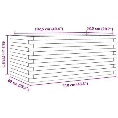 Odlingslåda 110x60x45,5 cm massivt furuträ