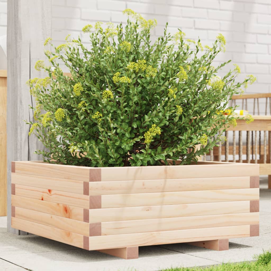 Odlingslåda 60x60x26,5 cm massivt furuträ