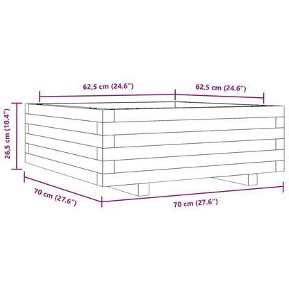 Odlingslåda 70x70x26,5 cm massivt furuträ