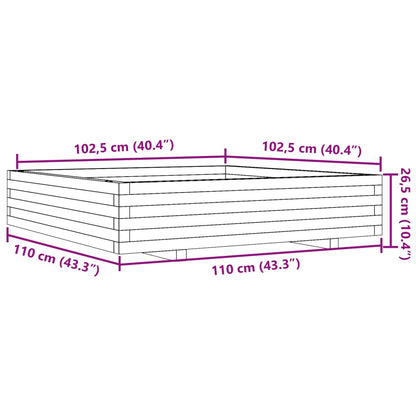 Odlingslåda 110x110x26,5 cm massivt furuträ