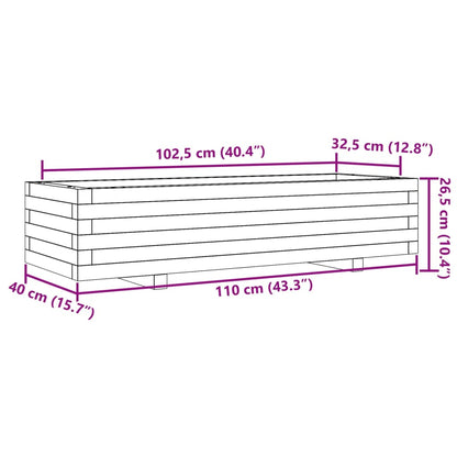 Odlingslåda 110x40x26,5 cm massivt furuträ