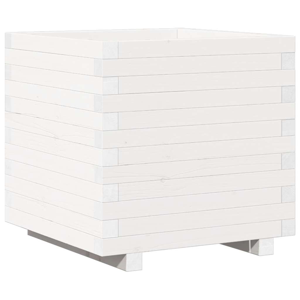 Odlingslåda vit 50x50x49,5 cm massiv furu