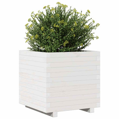 Odlingslåda vit 50x50x49,5 cm massiv furu