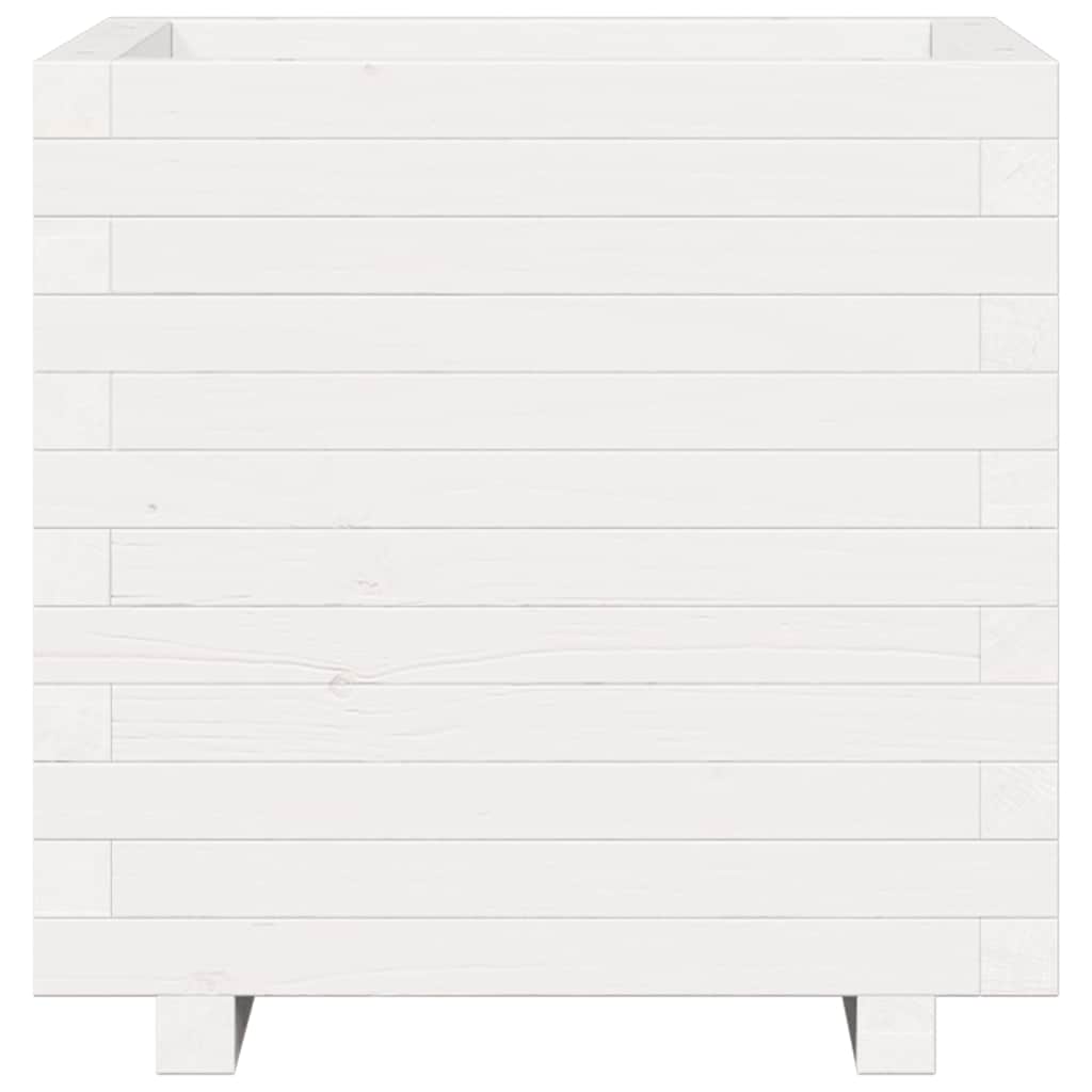 Odlingslåda vit 50x50x49,5 cm massiv furu