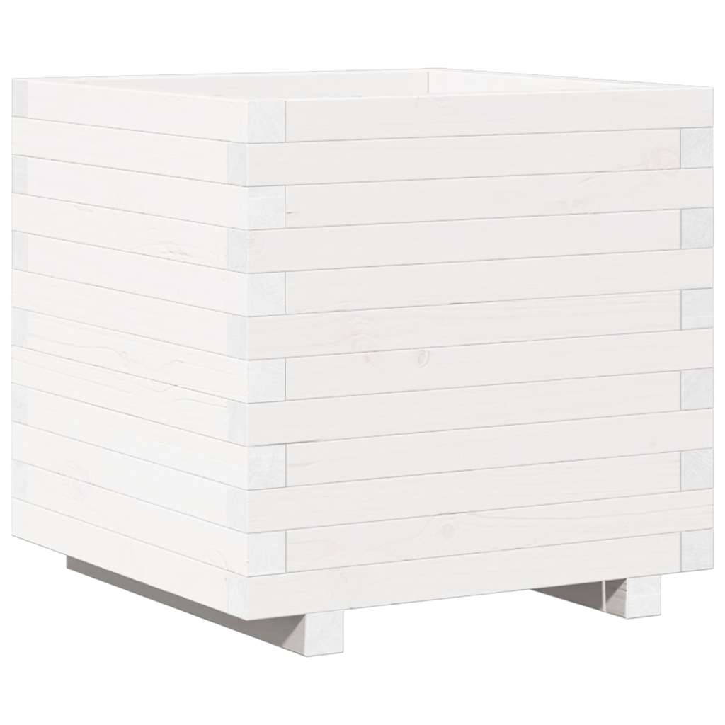 Odlingslåda vit 50x50x49,5 cm massiv furu